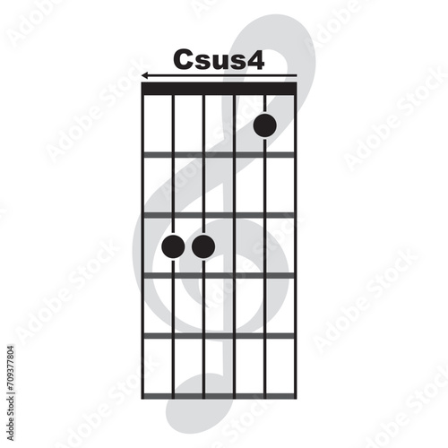 Csus4  guitar chord icon