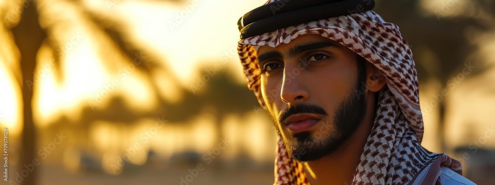 Arabic Male Lonely Attractive Spacious Setting Generative AI