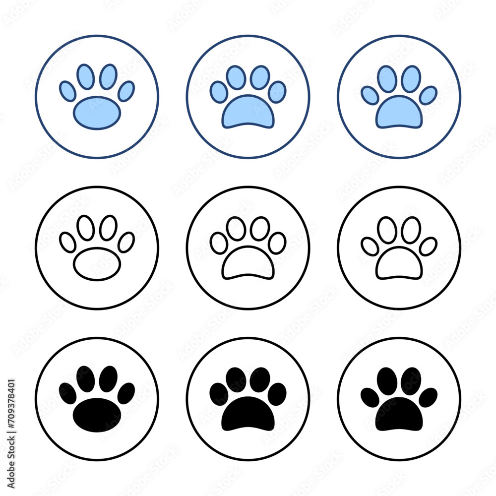 Paw icon vector. paw print sign and symbol. dog or cat paw Paw icon vector. paw print sign and symbol. dog or cat paw