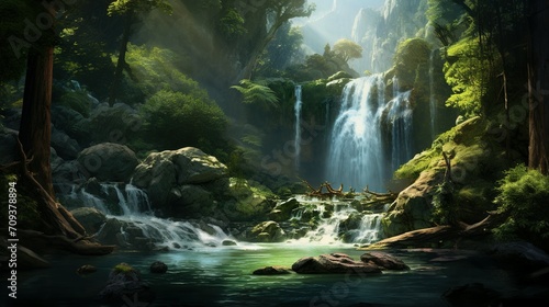 waterfall in forest © Jennifer