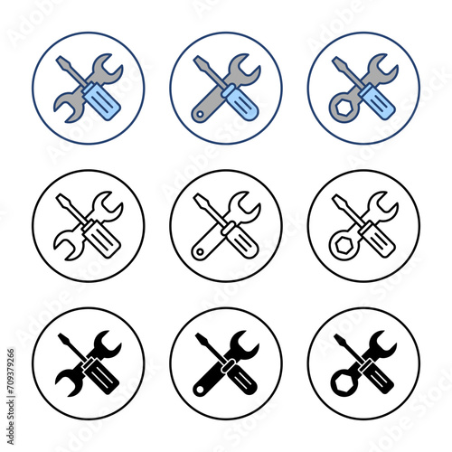 Repair tools icon vector. tool sign and symbol. setting icon. Wrench and screwdriver. Service