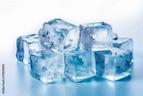Glistening Ice Cubes on Gradient Background
