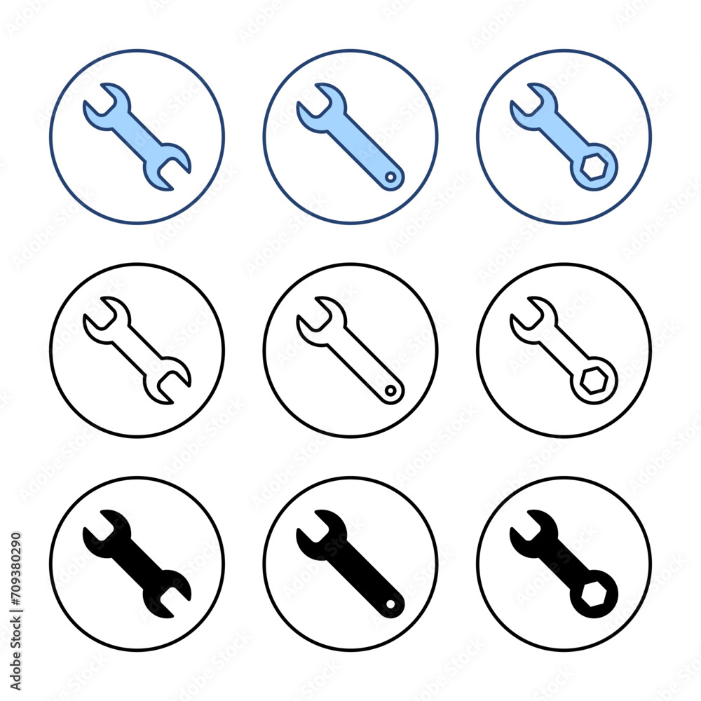 Wrench icon vector. repair icon. tools sign and symbol Wrench icon vector. repair icon. tools sign and symbol