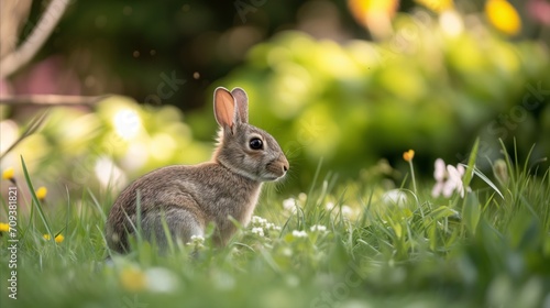 Bunny Rabbit Spring Day created with Generative AI Technology, ai, generative
