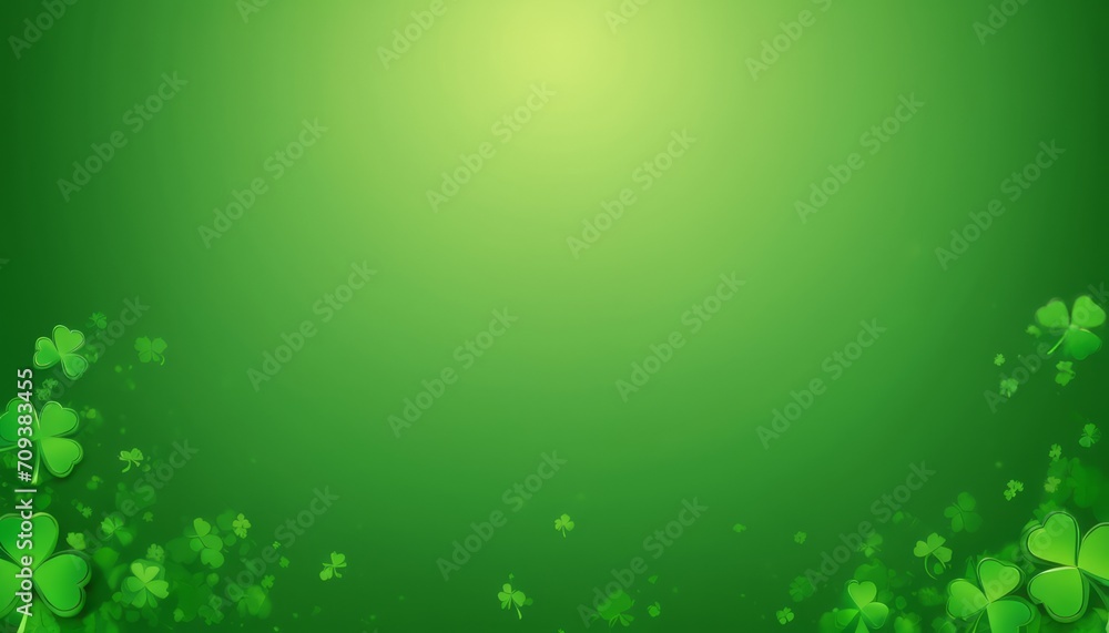 Green abstract St Patricks day horizontal background with sparkling shamrock shapes, Green clover leaves , 17 march holiday concept., wallpaper banner Green abstract St Patricks day horizontal background with sparkling shamrock shapes, Green clover leaves , 17 march holiday concept., wallpaper banner