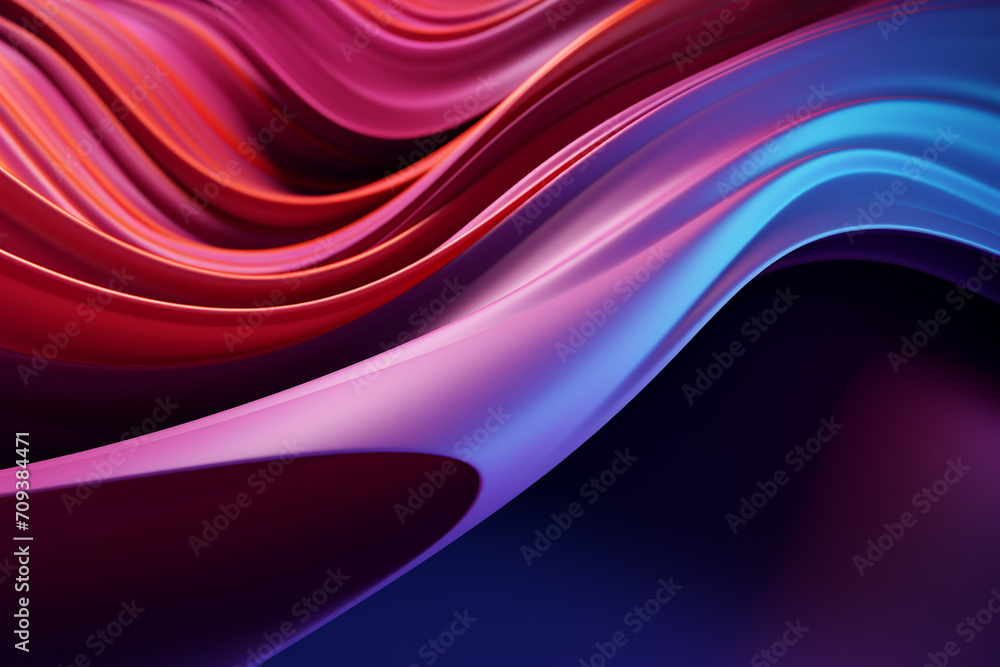 Fototapeta premium 3d render abstract background with curvy neon lines