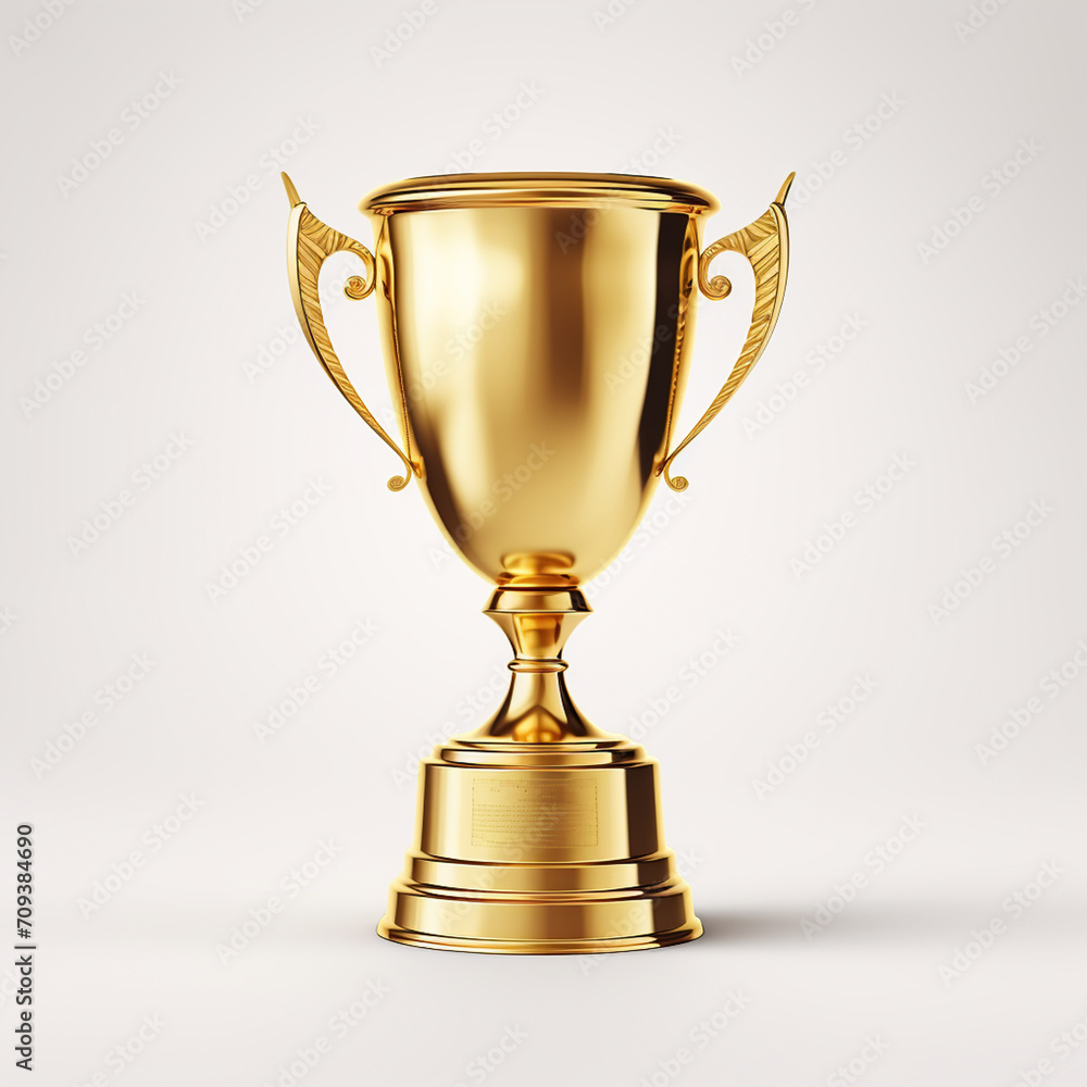 Golden award cup isolated on white background. 3D rendering illustration. Golden award cup isolated on white background. 3D rendering illustration.