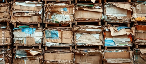 Stack of waste paper composed of old packaging cardboard.