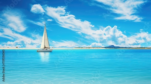 sea bright ocean background illustration summer vibrant, tropical serene, peaceful refreshing sea bright ocean background