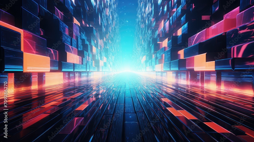 Obraz premium modern dynamic futuristic background illustration vibrant digital, energy sci, fi innovation modern dynamic futuristic background