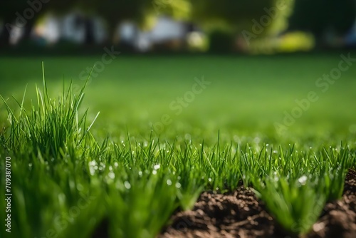 beautiful green lawn ground