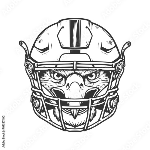 Hawk Illustration Clip Art Design Shape. Football Silhouette Icon Vector.