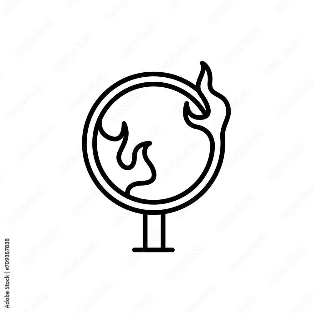 Obraz premium Ring of fire outline icons, minimalist vector illustration ,simple transparent graphic element .Isolated on white background
