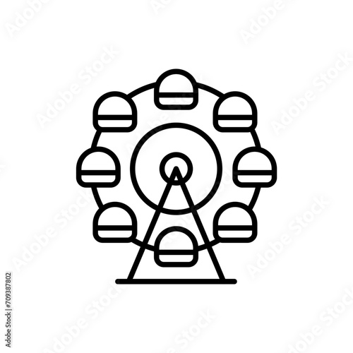 Ferris wheel outline icons, minimalist vector illustration ,simple transparent graphic element .Isolated on white background