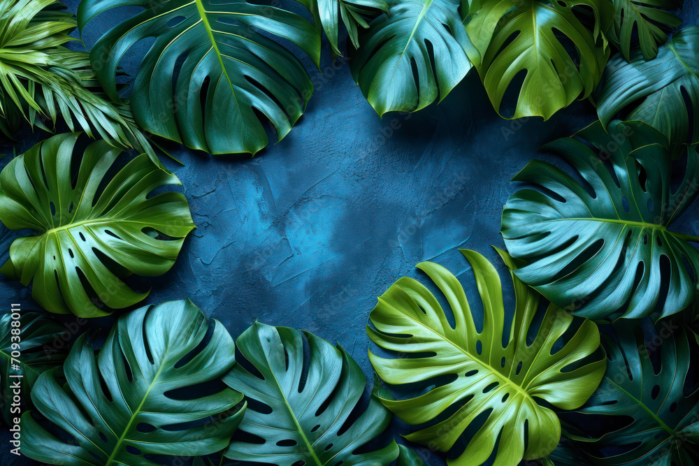 Beautiful dark background of blue leaves. Top view. Beautiful dark background of blue leaves. Top view.