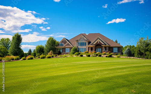 house with lawn and garden