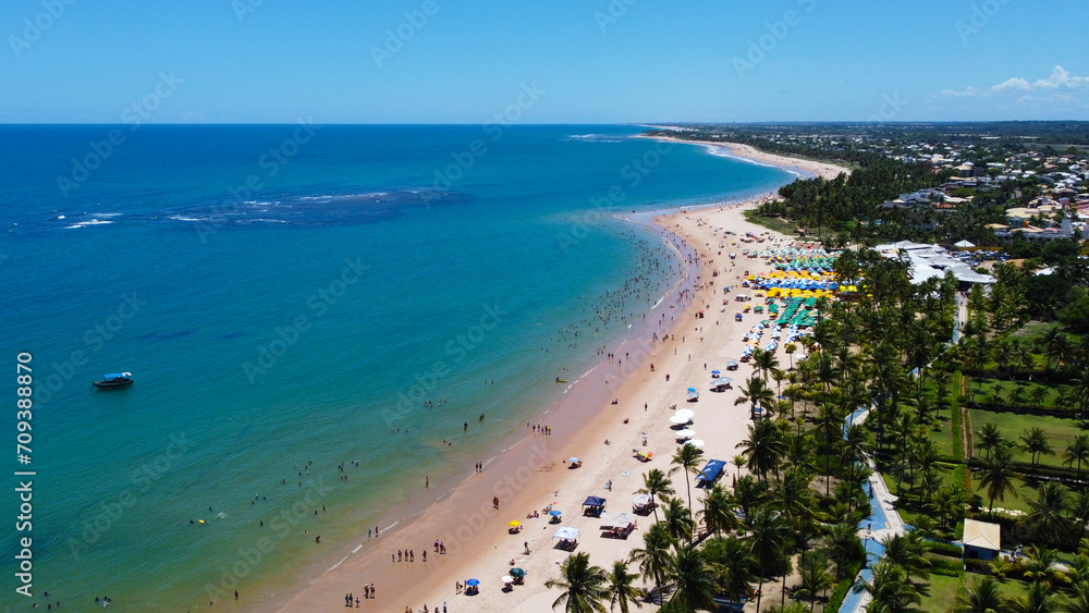 Aerial View of Garajuba's Beach, Bahia, Brazil