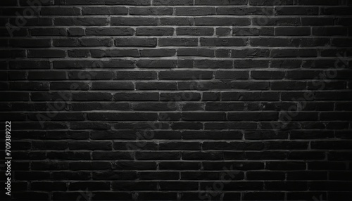 Many bricks are used on the surface of the black wall. or old black brick wall abstract pattern. beautiful dark background.