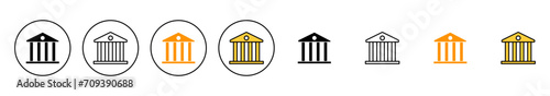 Bank icon set vector. Bank sign and symbol, museum, university