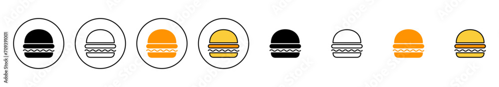 Burger icon set vector. burger sign and symbol. hamburger