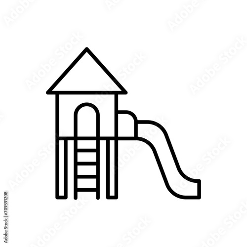 Park slide outline icons, minimalist vector illustration ,simple transparent graphic element .Isolated on white background