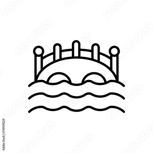 Park bridge outline icons, minimalist vector illustration ,simple transparent graphic element .Isolated on white background