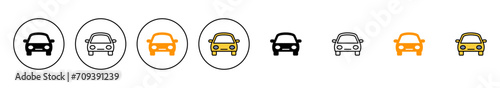 Car icon set vector. car sign and symbol. small sedan
