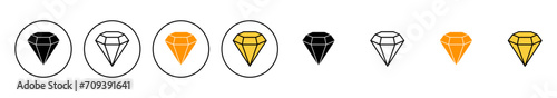 Diamond icon set vector. diamond gems sign and symbol