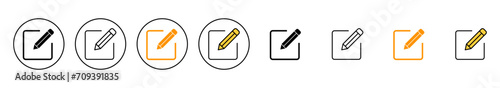 Edit icon set vector. edit document sign and symbol. edit text icon. pencil. sign up