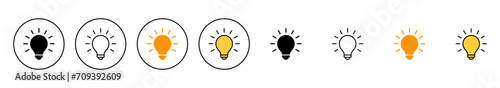 Lamp icon set vector. Light bulb sign and symbol. idea symbol.