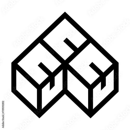 Icono de cajas de existencias. Almacenaje, mercancía, reservado. Ilustración vectorial