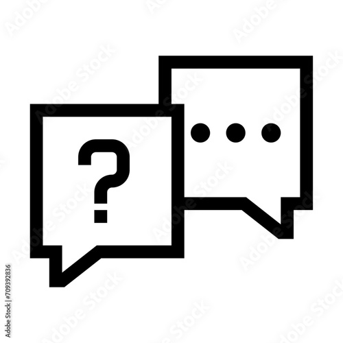 Icono de preguntas y respuestas. Diálogo, conversación informativa, consulta. Ilustración vectorial