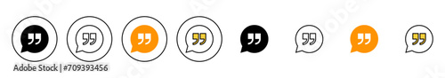 Quote icon set vector. Quotation mark sign and symbol