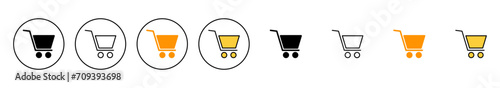 Shopping icon set vector. Shopping cart sign and symbol. Trolley icon
