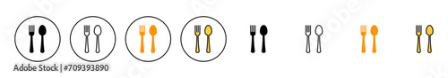 spoon and fork icon set vector. spoon, fork and knife icon vector. restaurant sign and symbol