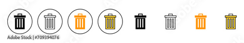 Trash icon set vector. trash can icon. delete sign and symbol.