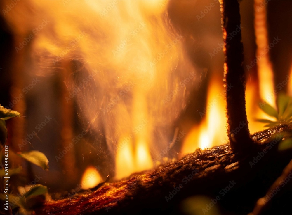 Fototapeta premium Fire in the woods