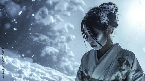 雪女のイメージ - image of Snow Woman - No1-3 Generative AI photo