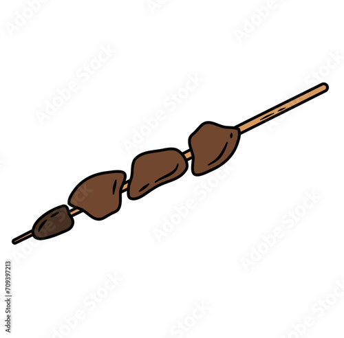 Satay Angkringan in Indonesia Food Vector Illustration 