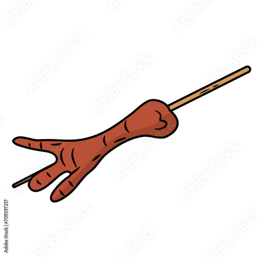 Satay Angkringan in Indonesia Food Vector Illustration 