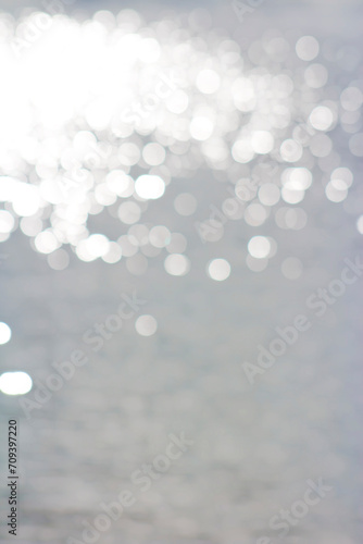 Bokeh Like Sparkly or Twinkly White & Gray Water Backdrop, Background, Border, Wallpaper or Frame
