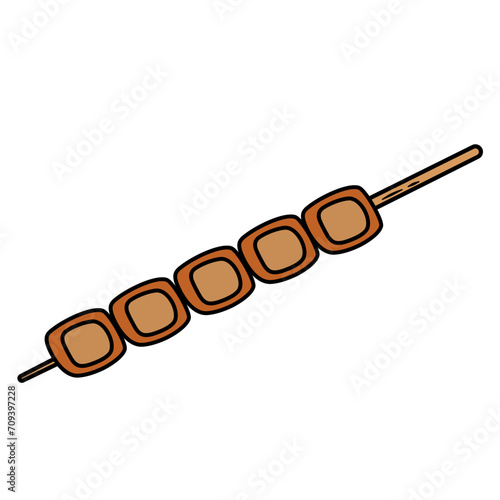 Satay Angkringan in Indonesia Food Vector Illustration 