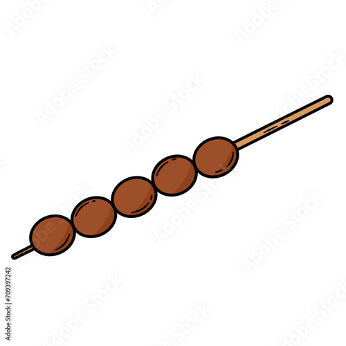 Satay Angkringan in Indonesia Food Vector Illustration 