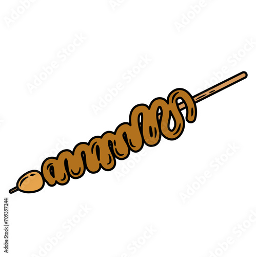 Satay Angkringan in Indonesia Food Vector Illustration 