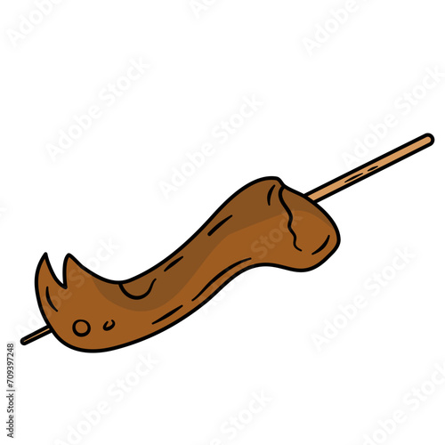 Satay Angkringan in Indonesia Food Vector Illustration 