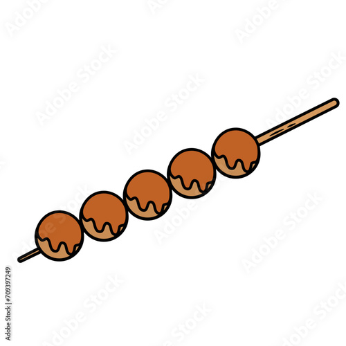 Satay Angkringan in Indonesia Food Vector Illustration 
