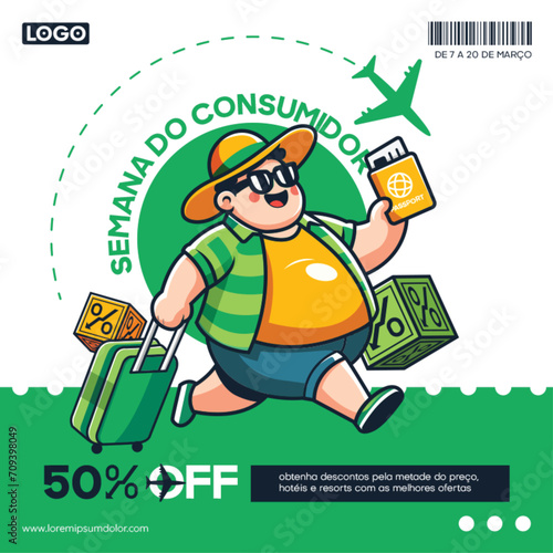 Customer Week Day promotional digital poster design in Brazilian Portuguese