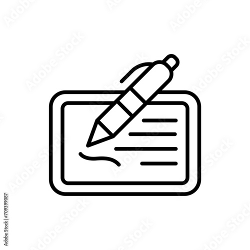 Writing pad outline icons, minimalist vector illustration ,simple transparent graphic element .Isolated on white background