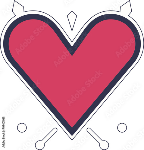 Unique heart shape, Fun heart icon, Cute red heart clipart