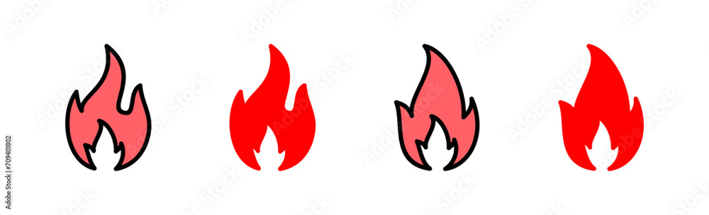 Fire icon set illustration. fire sign and symbol Fire icon set illustration. fire sign and symbol